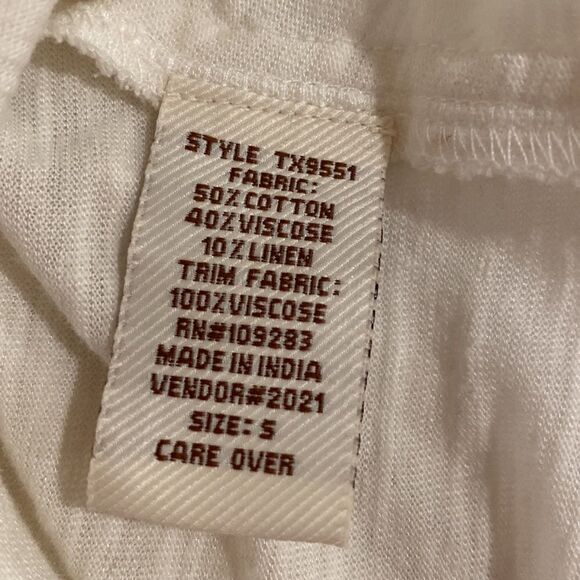 Vintage Savannah Bohemian Cotton Blend Batwing Sleeve Top size S - Picture 6 of 8